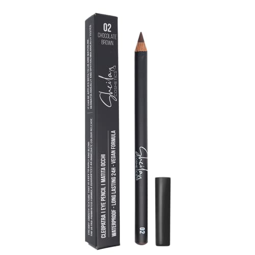 Sheila Cosmetics Cleopatra, Wasserfester Augenstift, Weiche und Verblendbare Textur, 24 Stunden Halt, Augenärztlich Getestet, Made in Italy (02 Chocolate Brown)