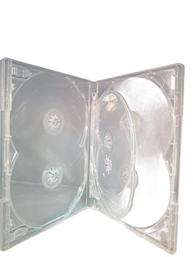 Dragon-Trading Amaray transparente DVD-Hülle für 6 CDs / DVDs / Blu-Ray-Discs. Schlanke 14-mm-Hülle mit Außenhülle für Kunstwerk-Inlay.