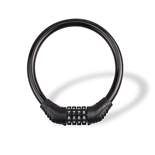 Fahrradschloss mit Zahlen Klein, 4 Stellig Kabelschloss Fahrrad Kettenschloss mit Zahlencode Fahrradschloss Zahlenschloss Mountainbike Motorrad Scooter Bike Locks Schwarz