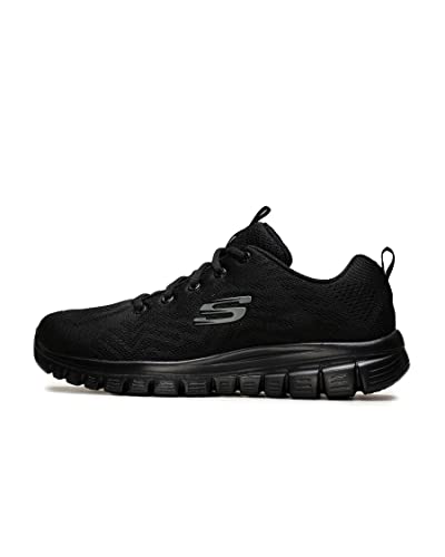 Skechers Damen Graceful Get Connected Sneakers, Black Mesh Trim, 37 EU