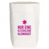 PaperBags Small weiss, NUR EINE KLITZEKLEINE KLEINIGKEIT, neon pink