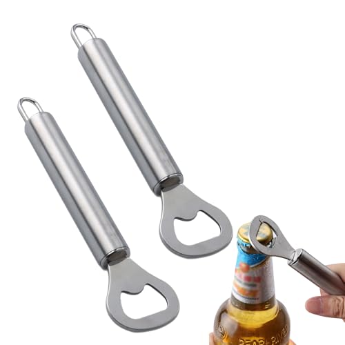 2 Pcs Flaschenöffner,Bottle Opener,Edelstahl BieröFfner,Bottle Mit Beer Aufmachen,Bier Individuelle Kapselheber Personalisiert,SchlüSselanhäNger,Weihnachten öFfner,Automatischer Bartender(16 * 4cm)