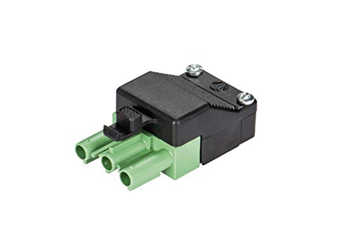 Wieland Stecker ST18/3S C1 ZEV GN RD, 3-polig, unmontiert, mit Zugentlastung und Verriegelung, Stecker: grün, Zugentlastung: schwarz