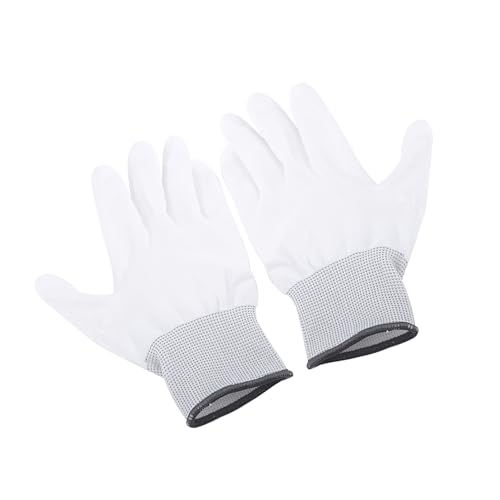 Antiskid -Handschuh Anti -Statik -Baugruppenhandschuhe mit Guter Luftpermeabilität, Hergestellt aus Nylonfaser und PU, für die Reparatur von PC -Computer -Telefonen (L grau)