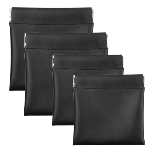 Cozlly 4pcs Münzbörse Mini Leder, Mini Tasche, Klein Geldbeutel Leder, Münzbeutel Damen Herren, Mini Kosmetikbeutel, Kleingeldbörse Schlüsselanhänger für Kosmetik Kopfhörer Schmuck Aufbewahrung