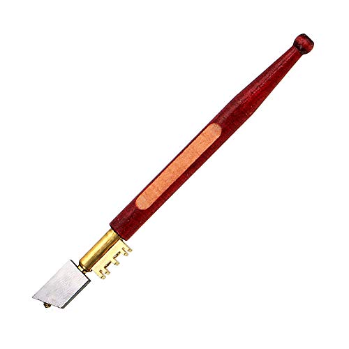 DIYWORK Einzeldiamant-Glasschneider, Holzgriff und Stahlkopf, 17cm