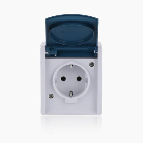 Busch-Jaeger 20 EW-53 SCHUKO® Steckdose mit Klappdeckel Grau ocean® (IP 44) 2CKA002083A0817