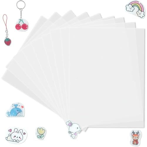 CALLYSONIC Schrumpffolie, Schrumpffolie Set, Schrumpffolien Set, Schlüsselanhänger, Schrumpffolie Weihnachten, Shrink Plastic, Schrumpffolie Bedruckbar, A4, 0.15mm, DIY