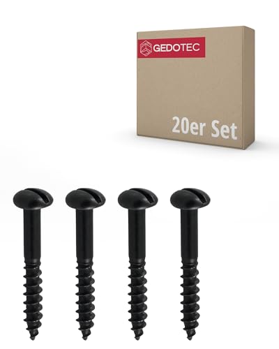 Gedotec Zier-Holzschrauben aus Schmiedeeisen I 20 Stück Teilgewinde-Schrauben verzinkt I Halbrundkopf mit Schlitz 5 x 50 mm I Perfekt für Möbelrestauration I Blechschrauben - Spanplattenschrauben