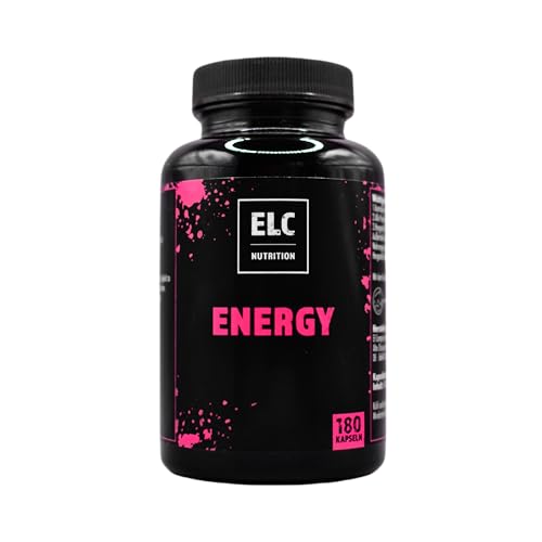 ELC Nutrition Energy 180 Kapseln, Pro Portion 2000mg Guarana, Keine künstlichen Aromen, Frei von Konservierungsstoffen, Ausreichend für 45 Tage