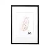 KAIWIN Bilderrahmen A4 Schwarz Holz Fotorahmen 1er Set Holzrrahmen mit Passepartout zum aufhängen und aufstellen Benutzt für Wohnzimmer, Schlafzimmer, Arbeitszimmer, für Fotos, Kunstwerke und Poster