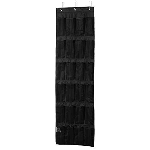 Amazon Basics Organizer für die Tür mit 24 Fächern, Schwarz, 47 x 6.3 x 165 cm