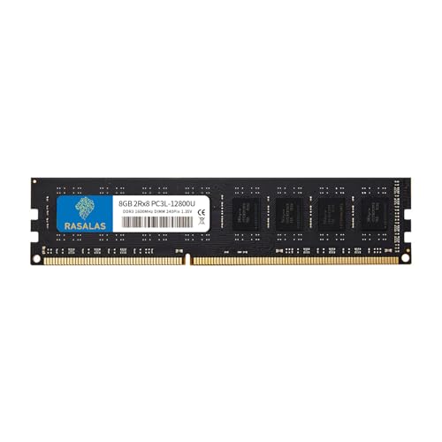 Rasalas 8GB PC3-12800U DDR3-1600 Udimm DDR3L 12800 Desktop PC3L 1600MHz 240 Pin DIMM RAM 2RX8 CL11 1.35V RAM Arbeitsspeicher Desktop Computer…