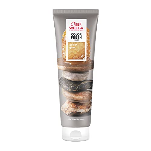 Wella Professionals Color Fresh Mask Golden Gloss – Haarkur zum Beleben und Verändern der Haarfarbe – pflegende Tönung mit Avocadoöl – für mittelblondes bis helles Haar – 150 ml