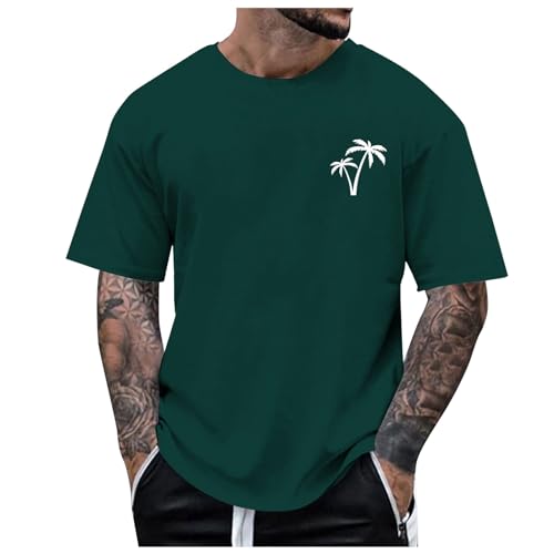 Tshirt Mit Aufdruck, Shirt Herren Kurzarm Weiss, Casual Rundhals Tshirt Mode Lose Tops Premium Funktions Sportshirts Fashion Streetstyle Oberteile Hip Hop Streetwear