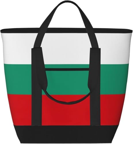 LKHVGY Große Kühltasche mit bulgarischer Flagge, wiederverwendbare Einkaufstasche, Lunchbox für Picknick, Strand, Camping