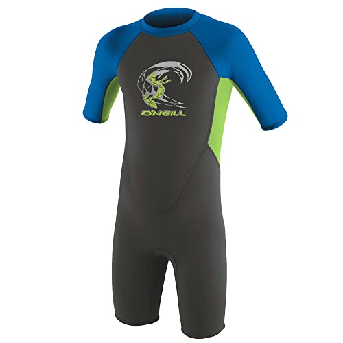 O';Neill Kleinkind Reactor 2mm Back Zip Shorty Wetsuit - Graphite Dayglo Meer - UV - Protection und SPF - Properties - Unisex