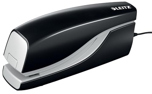 Leitz Elektrisches Büroheftgerät für 10 Blatt, Netzbetrieb, Inkl. Heftklammern, Schwarz, NeXXt-Serie, 55320095