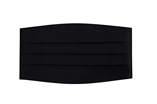 S.H. Churchill & Co. Herren Kummerbund aus Satin, verstellbar, Schwarz, Schwarz, Einheitsgröße