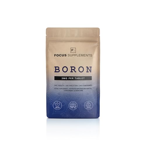 FS Bor | Hochdosiertes Boron Nahrungsergänzungsmittel | 240 Bor Pulver Kapseln – Boron 3mg pro Portion | Borsäure Pulver | Gentechnik-, gluten- und allergenfrei | Hergestellt in Großbritannien