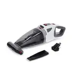 SEVERIN 4-in-1 Akku-Handstaubsauger, kabelloser Nass- & Trockensauger für Autositze, Handsauger für Tierhaare & Flüssigkeiten, bis zu 30 Min Laufzeit, weiß-grau/rot, HV 7146