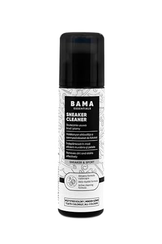 Bama Sneaker Cleaner - farbloser Schuhreiniger für alle Materialien, hochwirksamer Schuhreiniger mit Schwamm für schonende Schuhreinigung, 75 ml
