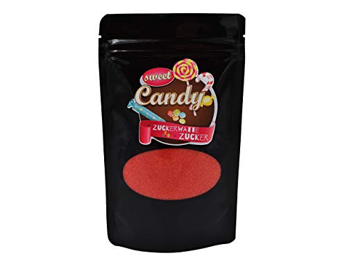 Hopser Food Fun Aromazucker | Geschmack Erdbeere | Farbzucker für Zuckerwatte, Zuckerwattemaschinen, Popcorn, Dekorieren, 1 x 200g
