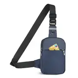 BROADREAM Sling Chest Crossbody Bag, Wasserdicht Umhängetasche Brusttasche Schultertasche Herren Damen - Handytasche mit RFID-blockierende Reißverschlusstasche Geeignet für Outdoor-Sport und Wandern