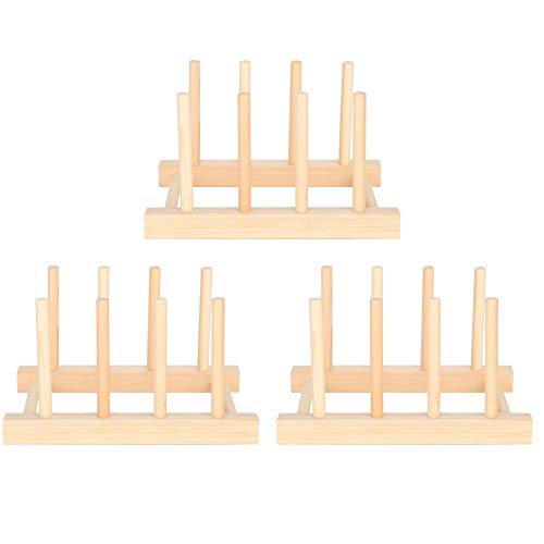 LIYJTK 3er-Set Abtropfgestell, weihnachtliche Küchenutensilien, Holzregale, Heimdekoration, Küchenschränke, Schüsseln, Tassen, Schneidebretter