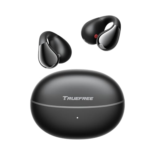 truefree B1 Open Ear Bluetooth Kopfhörer, Clip-On Kopfhörer Sport, Kabellose Bluetooth 5.4, Komfort-Ohrhörer, 3D-Klang, Dynamischer EQ, APP, Leichte Stabiles Nur 5 g, 25 Std Spielzeit