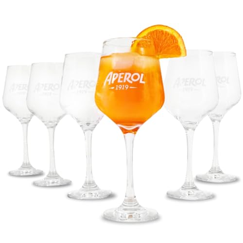 Maxito Aperol Spritz Gläser ∣ 6er Set ∣ Modernes Design für Cocktail Gläser ∣ Ideal als Aperol Spritz Geschenkset ∣ Aperol Geschenk ∣ Trinkgläser Set
