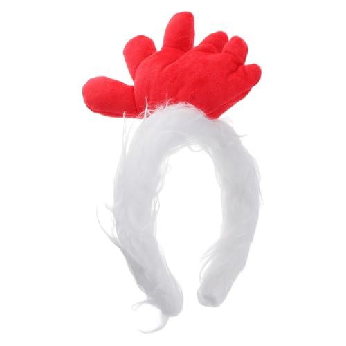 Garneck Hahn Stirnband Hahn-haarband Hahn Haarreifen Hahn-huhn-kostümzubehör Kostüm Stirnbänder Party-stirnband Thanksgiving-kopfschmuck Süßes Stirnband Thanksgiving-stirnband Stoff Weiß