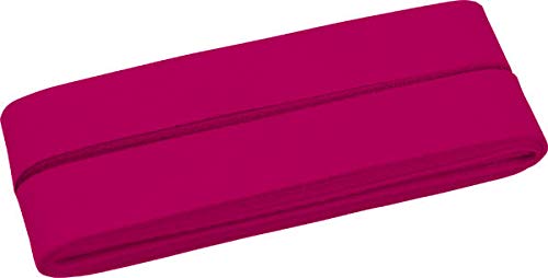Unifarbenes Schrägband, Baumwolle, vorgefalzt, 20 mm breit - 10 Meter Länge, Pink