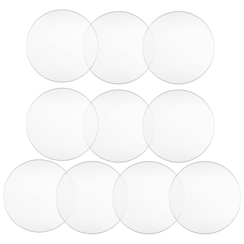 MytaYt 15cm Klare Acrylplatte 10 Stück Acrylscheibe Rund mit Loch, Acrylscheibe Transparent Rund Acryl Scheib für Fotorahmen, Dekorativer Anhänger, Malerei, DIY Bastelanzeige Display