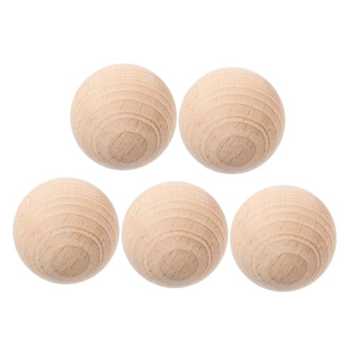 Toddmomy 5 Stück Buchenkrocket Rasenkrocketbälle Krocketbälle für Rasenspiele Holzkugeln gartenspiele Holz Kugeln für DIY Dekoration Holz Kugeln für Krocket Rundholz Krocket-Spiel Beige