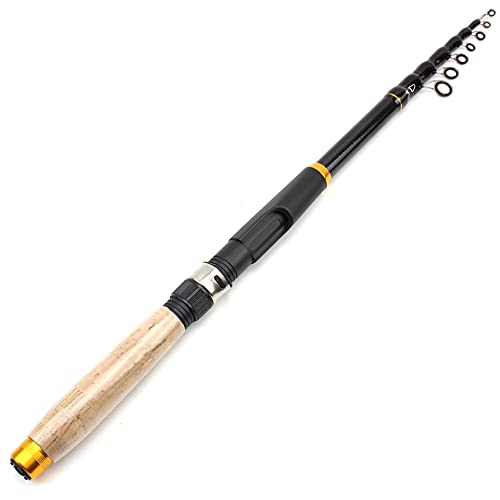 GOBBIS Angelrute,Teleskop Angelrute 1.8m-3.0m Multifunktions-Spinnrute Carbon Angelrute Teleskop Reise Angelrute Ultrakurzes Angelgerät (Color : Light Yellow, Length : 1.8 m)