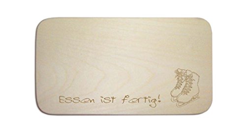 Frühstücksbrettchen « Schlittschuhe » mit persönlicher Wunschgravur - Brett Frühstücksbrett Frühstück Schneidebrett - Eiskunstlaufen Eislaufen