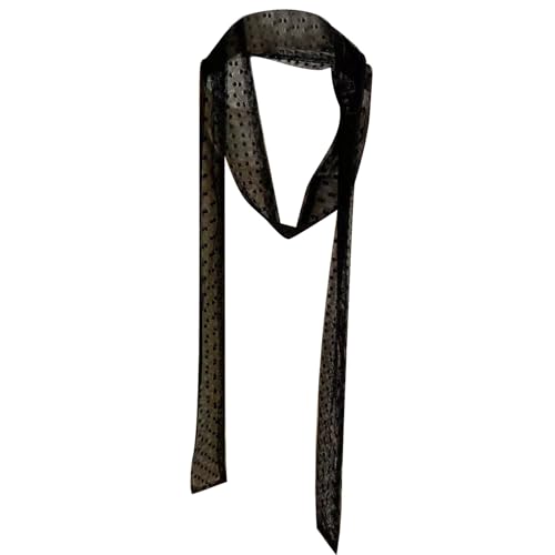 Watreketal Damen Spitzenschal, Schmaler Eleganter Haarschal mit Spitze, Ideal für Frauen, Polyester, Schwarz, Schal, Modezubehör