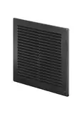 Awenta 200x200 mm Schwarz Lüftungsabdeckung – flache, quadratische Lüftungsschlitze – Integrierter Insektenschutz – HVAC lüftungsgitter Lüftungsöffnungen für Badezimmer, Heimbüro klimaanlage abdeckung