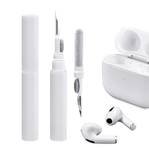 ICARER Clean Kit für AirPods 4 2024 AirPods Pro 2/Pro AirPods 2/3, 3 in 1 Multifunktions Kopfhörer Reinigungsset Werkzeug Weiche Bürste Beflockungsschwamm für AirPods iPhone Kamera Tastatur-Weiß