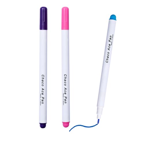Wasser Löschbaren Markierstifte (3 Stück), Wasserlöslicher Stift für Stoff, Verschwinden Tinte Stoff Markierstifte, Für Schneider und Handwerker, Länge 15.2cm, 3 Farben