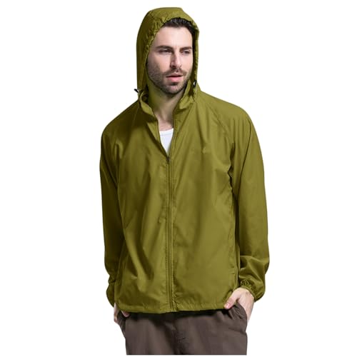 SRZYMJ Jacke Herren Übergangsjacke Sportlich Mantel Herren Kurz Softshelljacke Bunt Leichte Sommerjacke Herren Schwarzer Pullover Herren Mantel Herren Kurz Grün Half Button Pullover XXL
