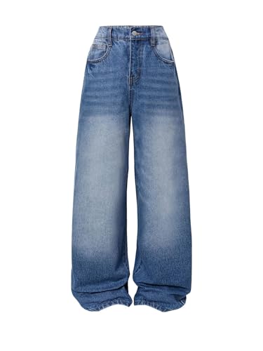 Hosen Teenager mädchen Baggy für die Schule Jogging Hose, Mädchen Jeans Baggy Stretch Cargohose Jogginghose Boyfriend Loose Freizeithose Denim mit Gummizug Vintage Streetwear Jean Hosen Straight