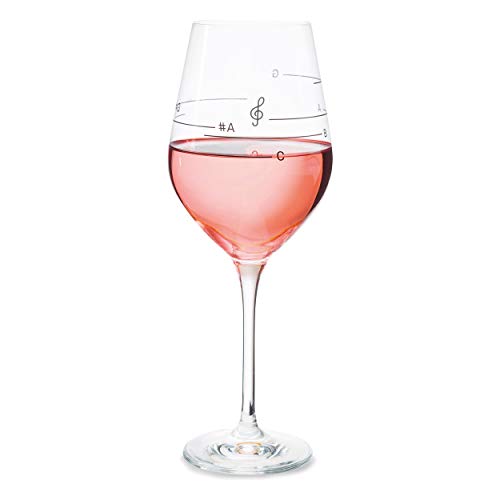 Donkey Products Glass of Music Weinglas mit Tonleiter Aufdruck aus Glas, 560 ml, 210810