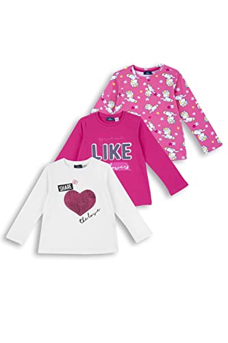 Chicco Set Langarm T-Shirt aus Baumwolle, T-shirts Mädchen, Fuchsie, 4 jahre (pack of 3)