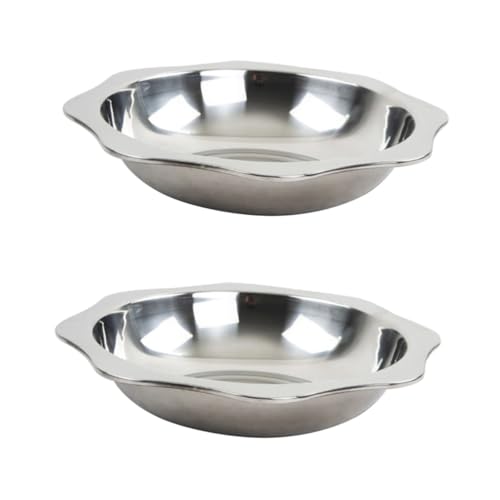 COLLBATH 2 STK Töpfe Fischernetz selber Machen einlagige Halterung Ketchup-Schale Schwimmbad edelstahlplatte edelstahlteller schneckenkorn Krebsgericht Krebsplatte Rostfreier Stahl Silver