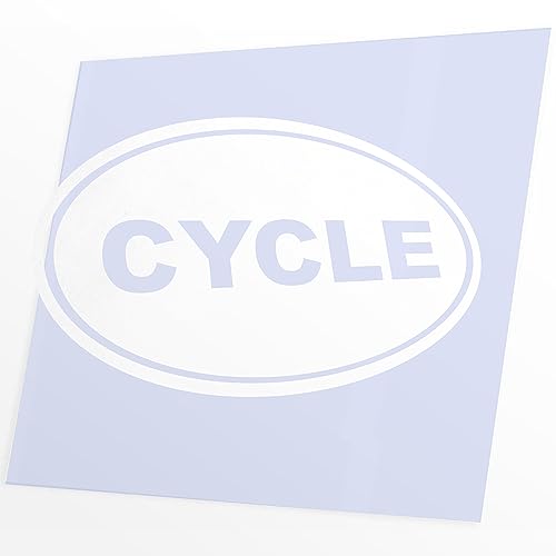 JINTORA - Autoaufkleber Tuning - Cycle Euro OVAL - Vélo - 139mm x86mm - Auto Aufkleber - Bus - Fenster - Heckscheibe - Camper - wetterfest - Outdoor Sticker Auto Deko LKW - Tuning Selbstklebend - weiß