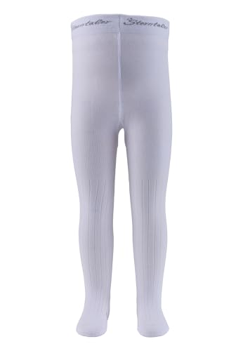 Sterntaler Strumpfhose in klassischem Rippstrick - Baby und Kinder Strumpfhose mit hohem Baumwollanteil - weiche und bequeme Babykleidung ab Geburt - Unisex Strumpfhose - weiß, Größe 104
