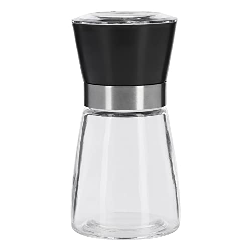 Westmark Gewürzmühle, Mit Keramikmahlwerk, Stufenlose Regulierung, Glas/Kunststoff, Schwarz/Silber/Transparent, 63542260, Blacky, 1 Stück