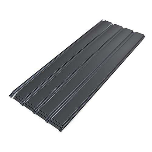 Mondeer Dachplatten 12PCS, Dachbleche Trapezförmige Stahlblech Dachdeckung Verkleidung Verzinktem Metall 115 * 45CM / 6m² 0.3MM für das Ersetzen auf Carport Vordach Gewächshaus, Grau